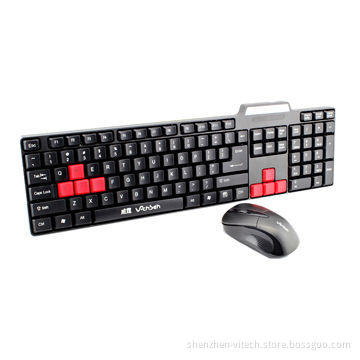 Wired keyboard and mouse combo, mini receiver, 10m working distance, many colors can be selected
